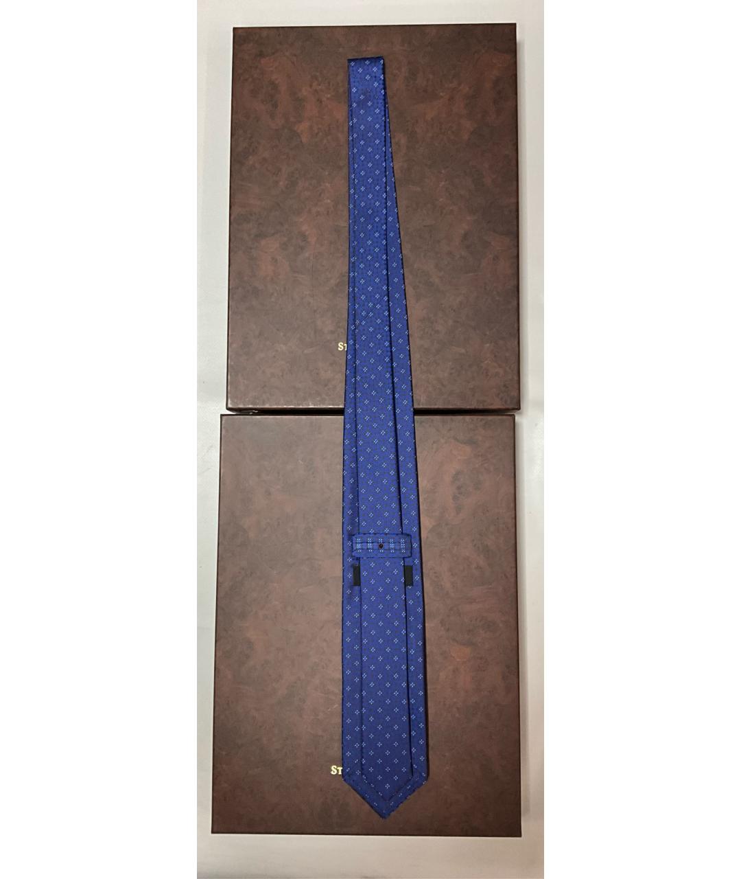 STEFANO RICCI Синий шелковый галстук, фото 4