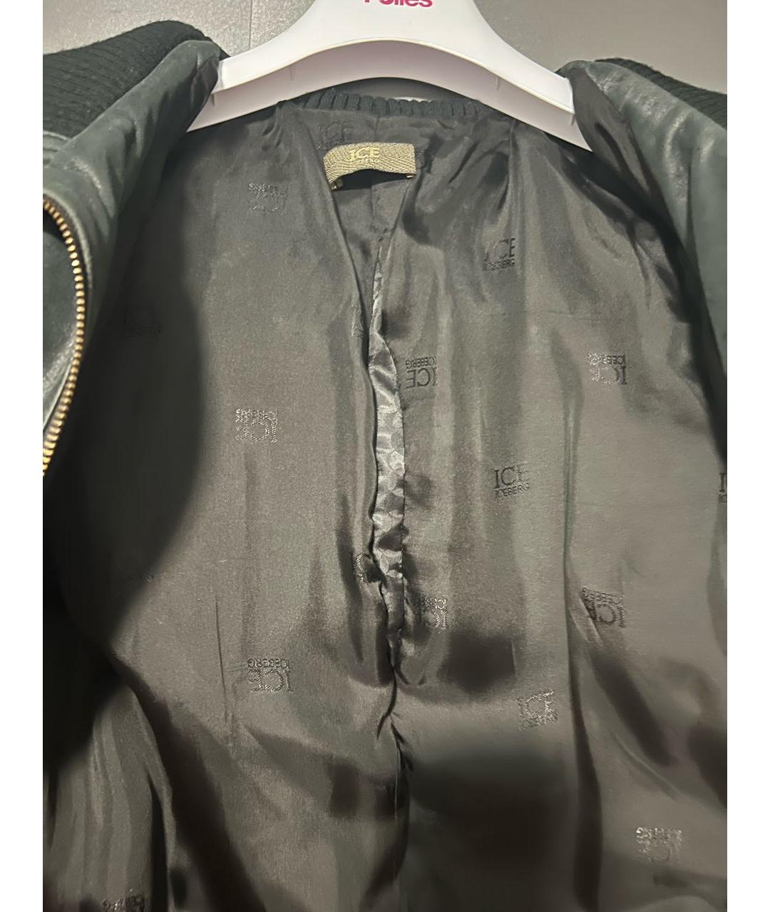 ICEBERG Антрацитовая кожаная куртка, фото 3