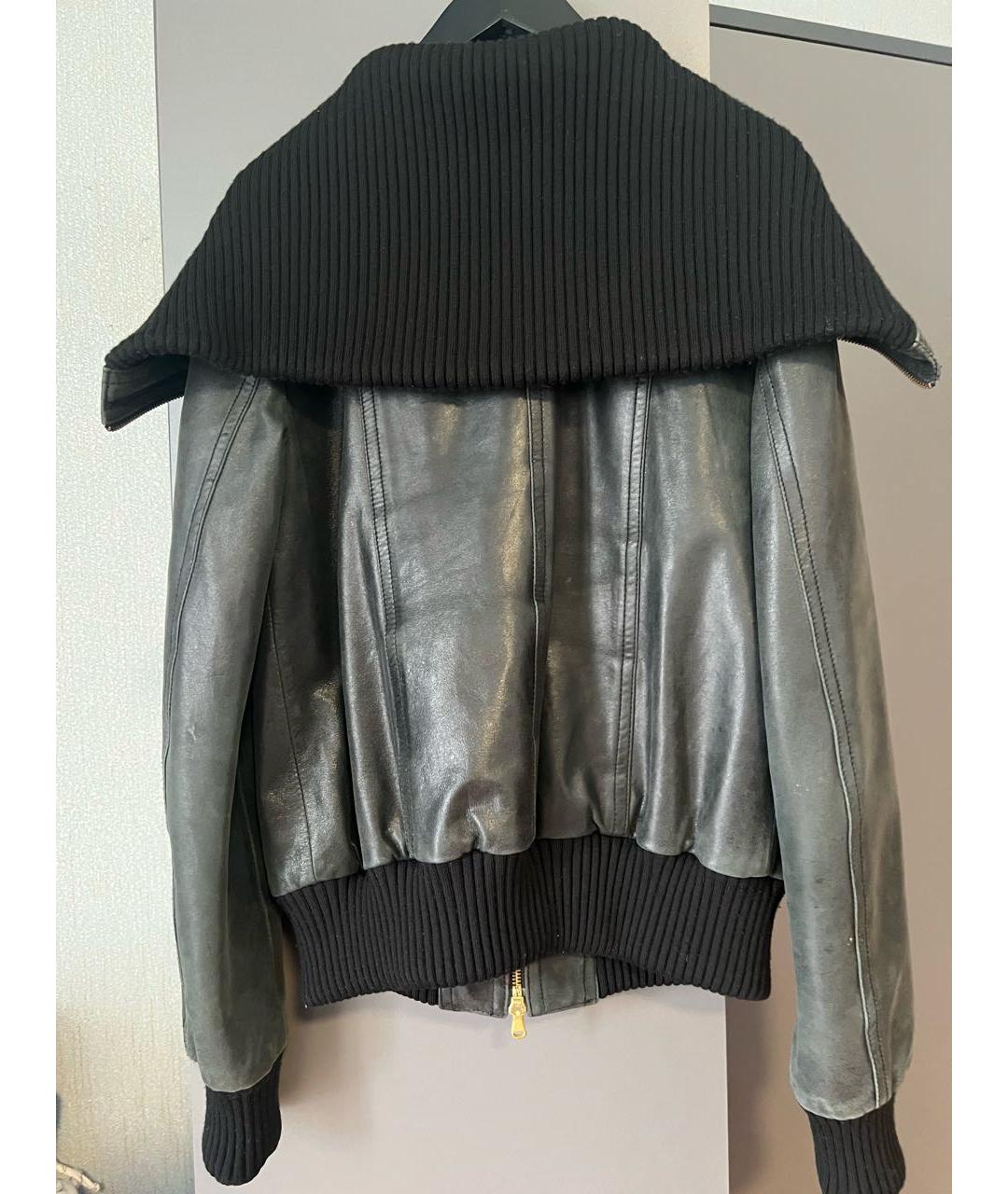 ICEBERG Антрацитовая кожаная куртка, фото 2