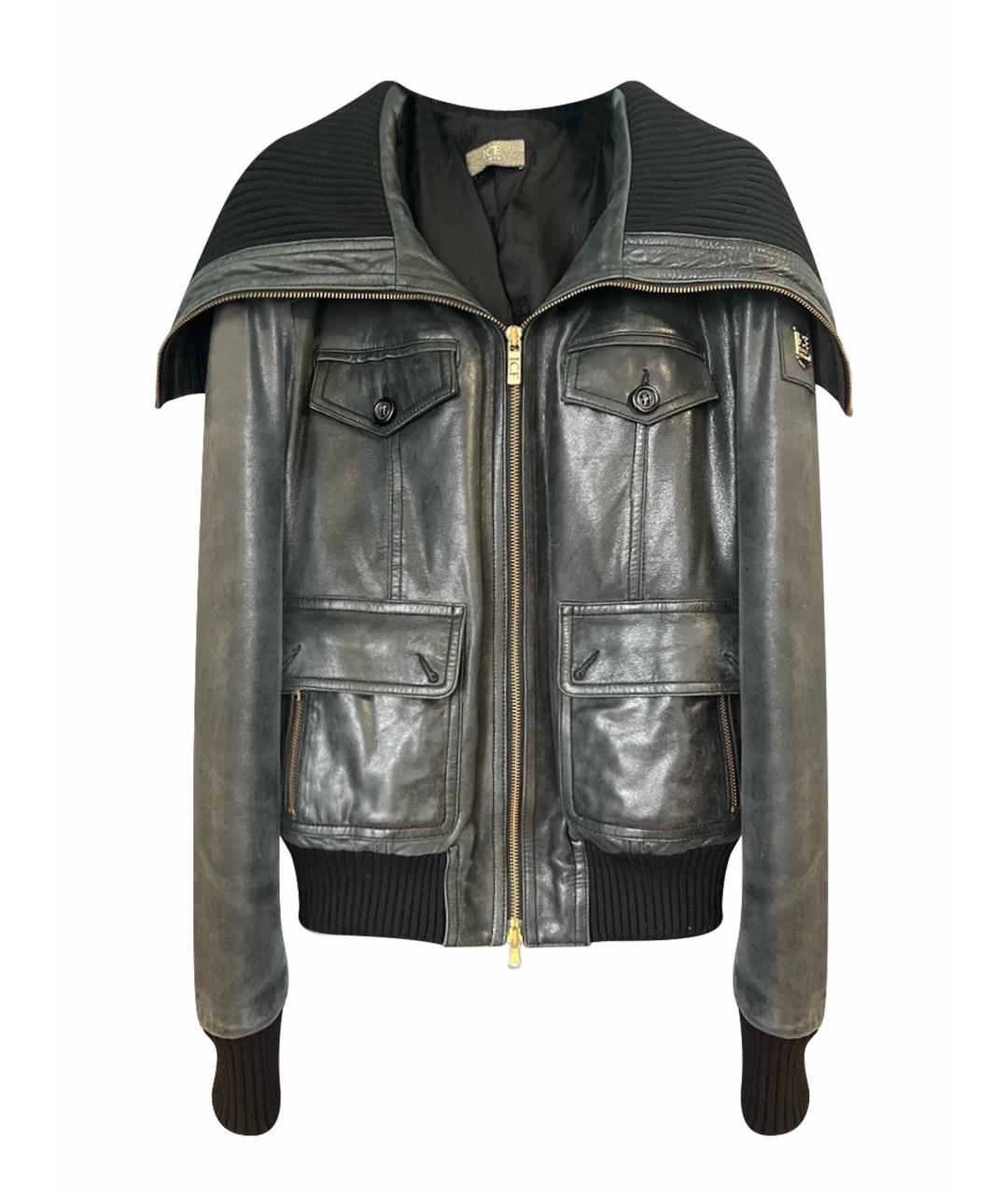 ICEBERG Антрацитовая кожаная куртка, фото 1