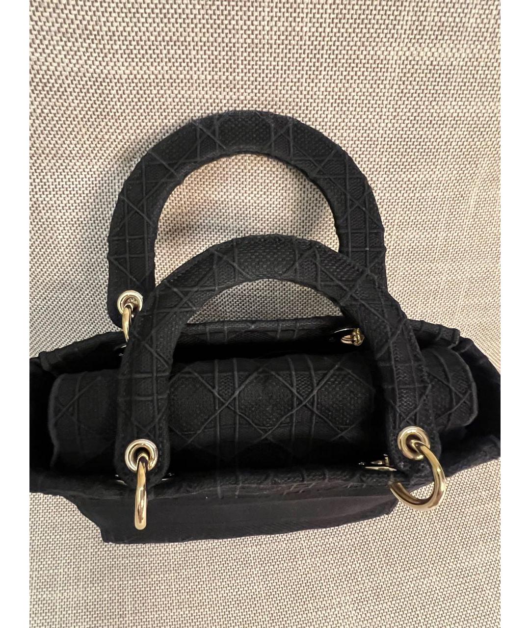 CHRISTIAN DIOR Черная тканевая сумка с короткими ручками, фото 4