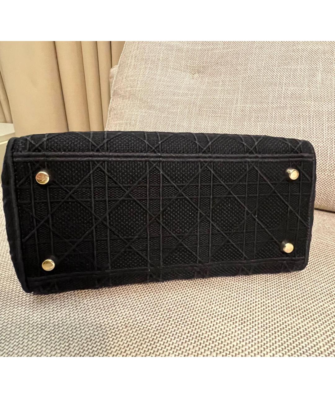 CHRISTIAN DIOR Черная тканевая сумка с короткими ручками, фото 5