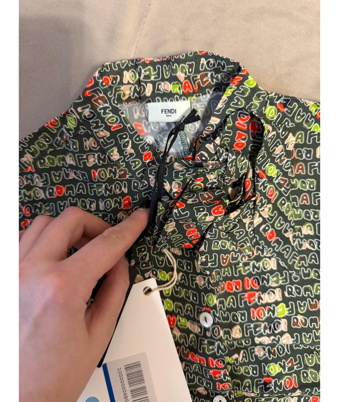 FENDI Хаки хлопковая рубашка/блузка, фото 3