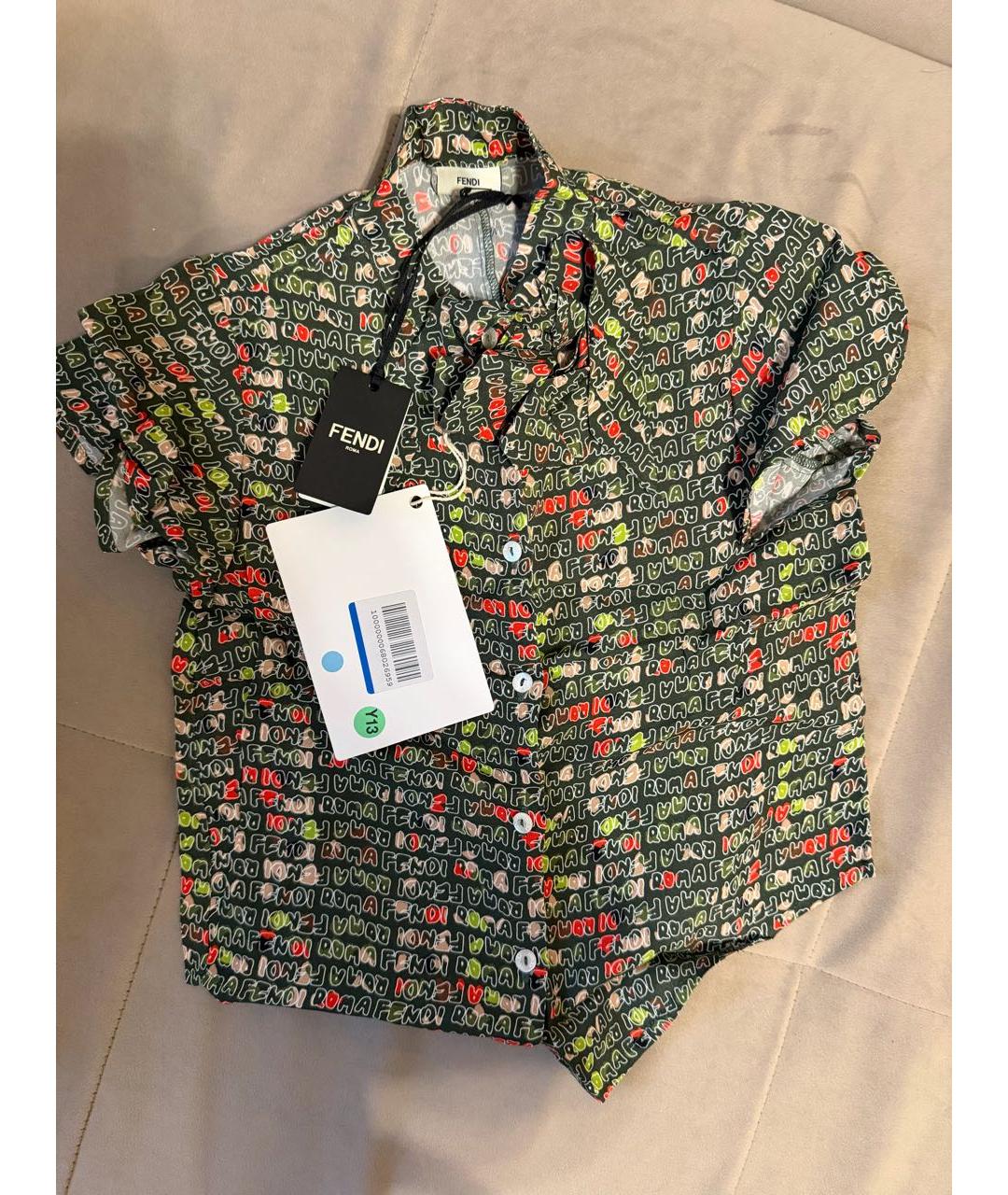 FENDI Хаки хлопковая рубашка/блузка, фото 6