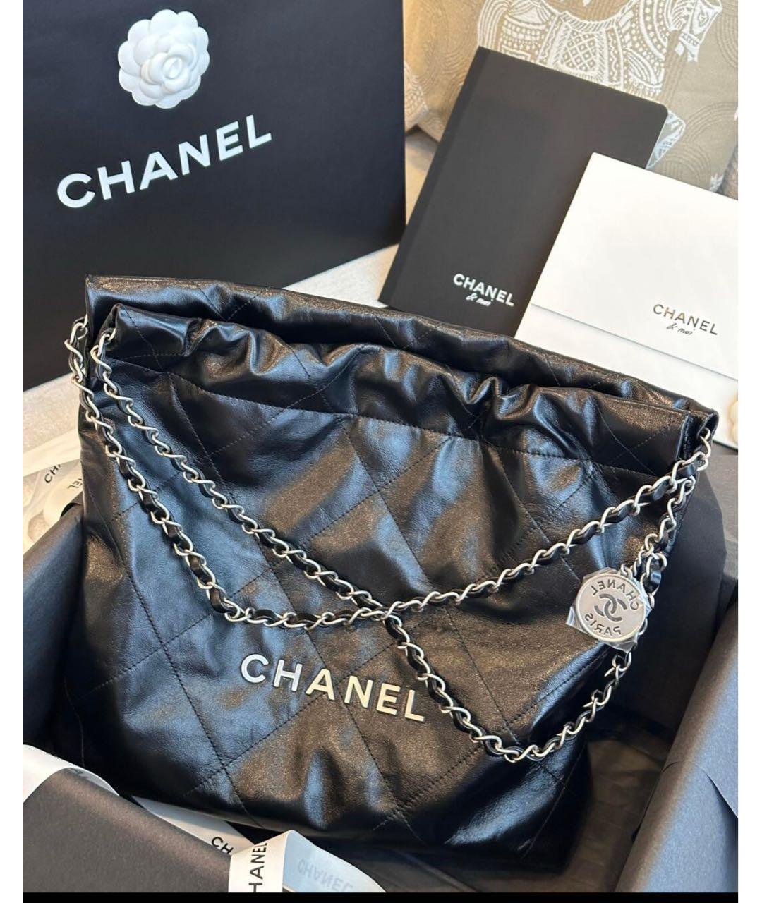 CHANEL Черная кожаная сумка через плечо, фото 2