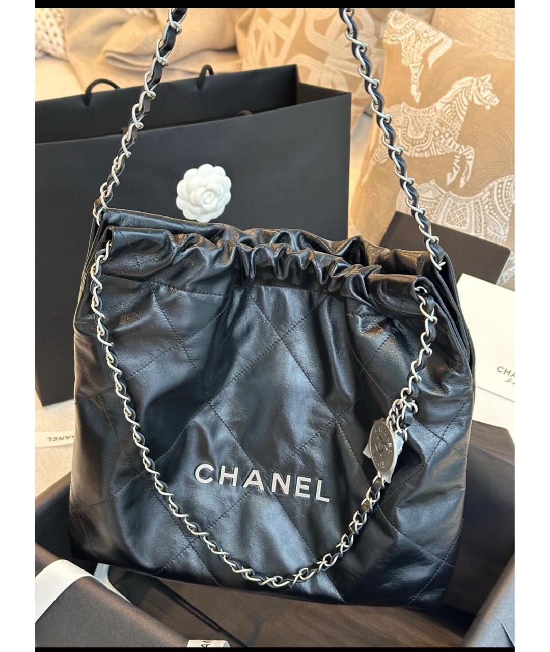 CHANEL Черная кожаная сумка через плечо, фото 5