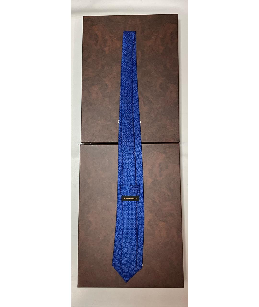 STEFANO RICCI Синий шелковый галстук, фото 4