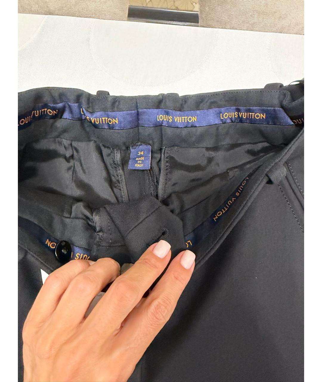 LOUIS VUITTON Черные хлопковые брюки широкие, фото 5