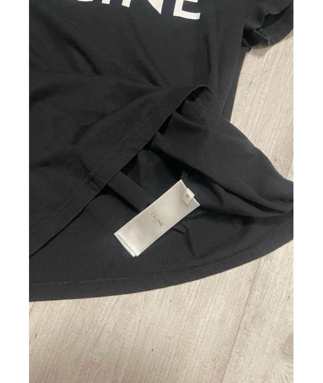 CELINE Черная футболка, фото 3
