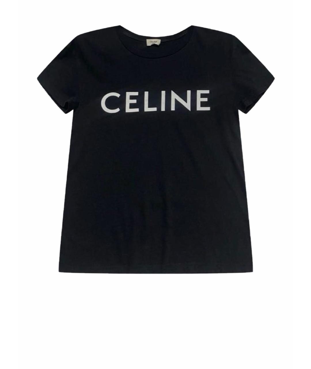 CELINE Черная футболка, фото 1