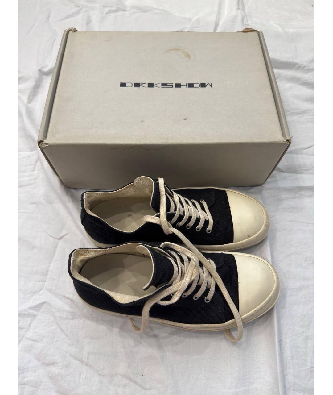 RICK OWENS DRKSHDW Черные текстильные низкие кроссовки / кеды, фото 2