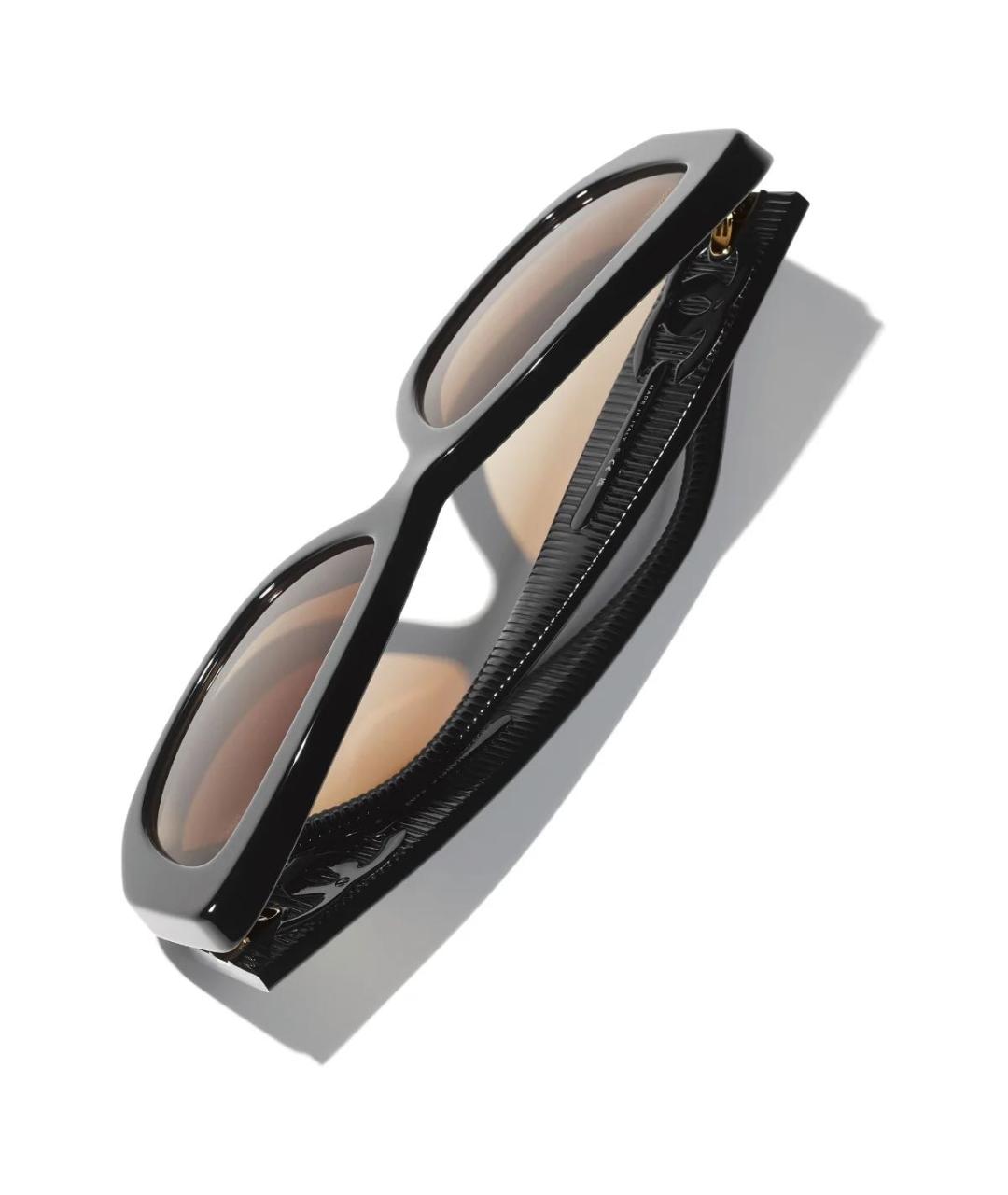 CHANEL Черные пластиковые солнцезащитные очки, фото 4