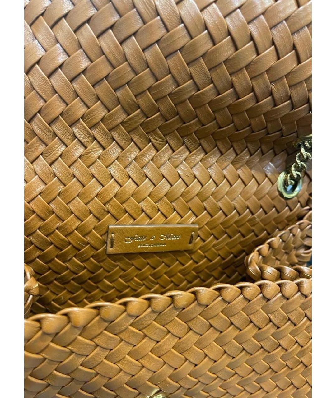 DOLCE&GABBANA Коричневая кожаная сумка через плечо, фото 3