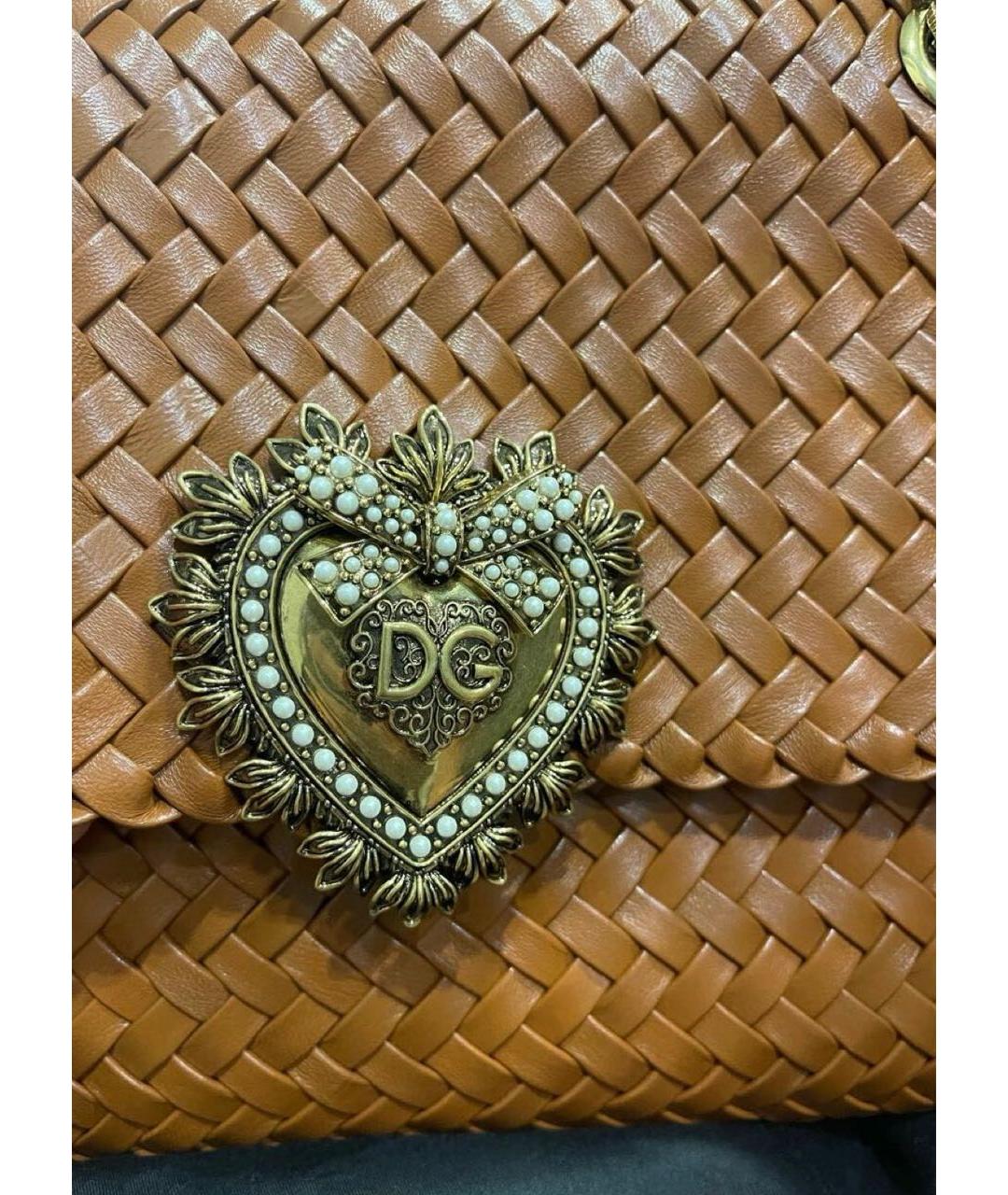 DOLCE&GABBANA Коричневая кожаная сумка через плечо, фото 4