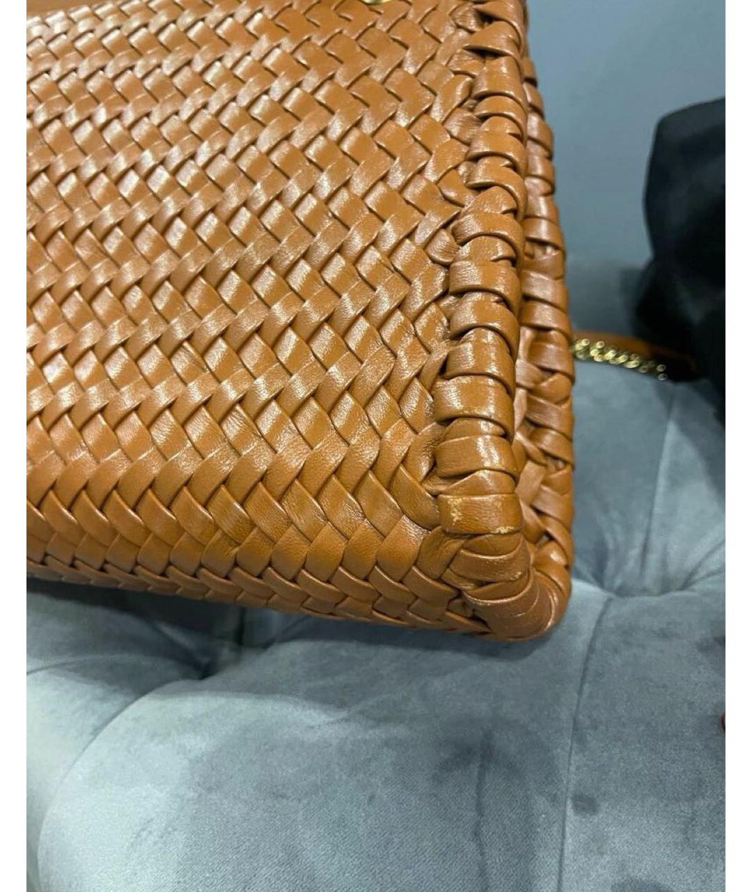 DOLCE&GABBANA Коричневая кожаная сумка через плечо, фото 5