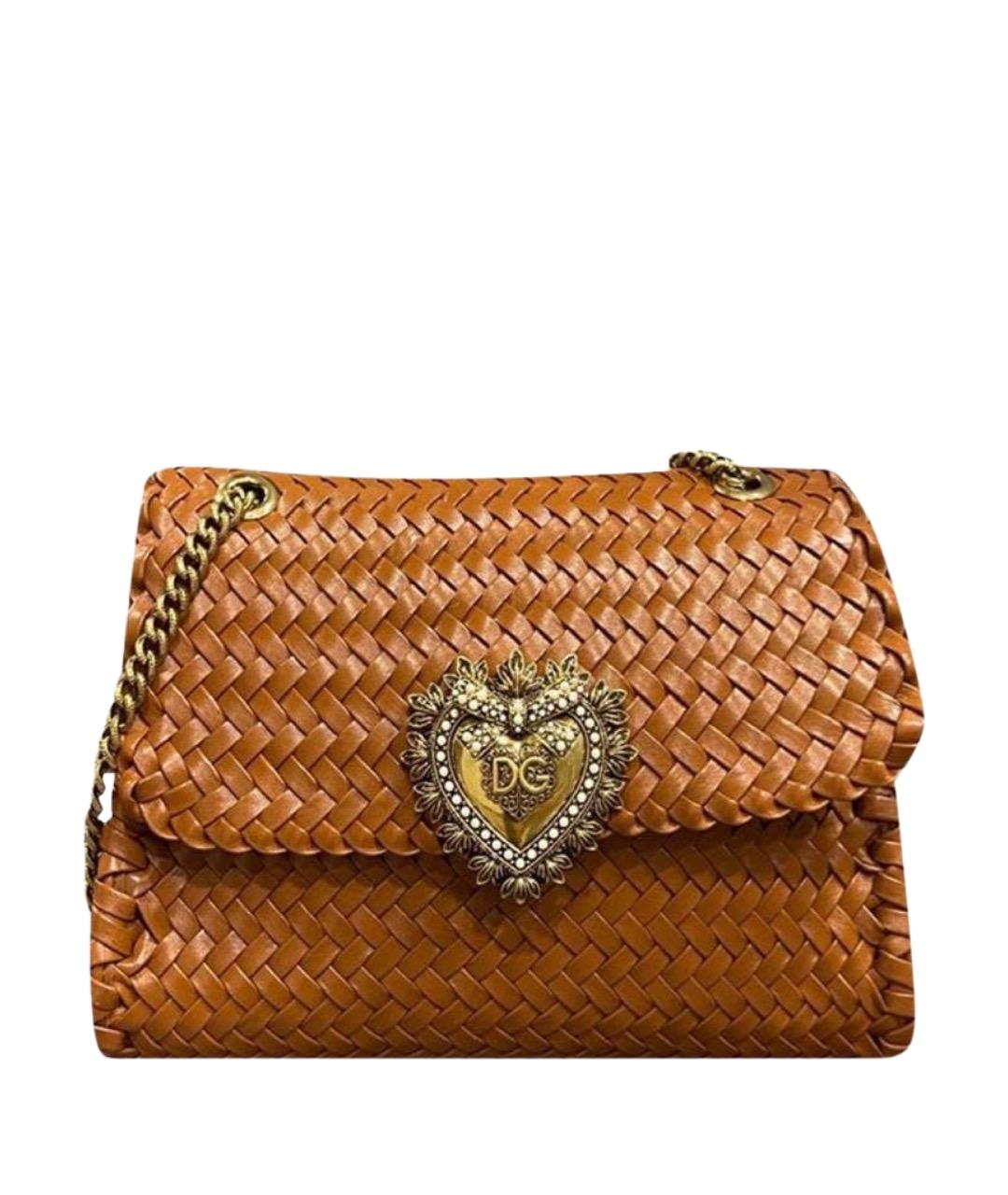 DOLCE&GABBANA Коричневая кожаная сумка через плечо, фото 1