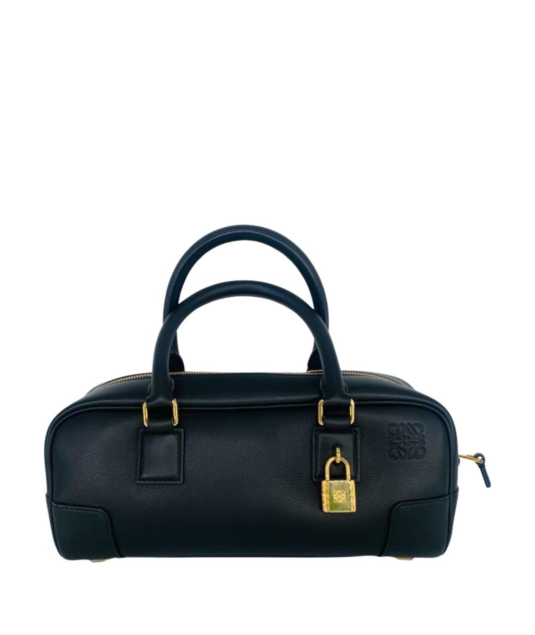 LOEWE Черная кожаная сумка с короткими ручками, фото 1