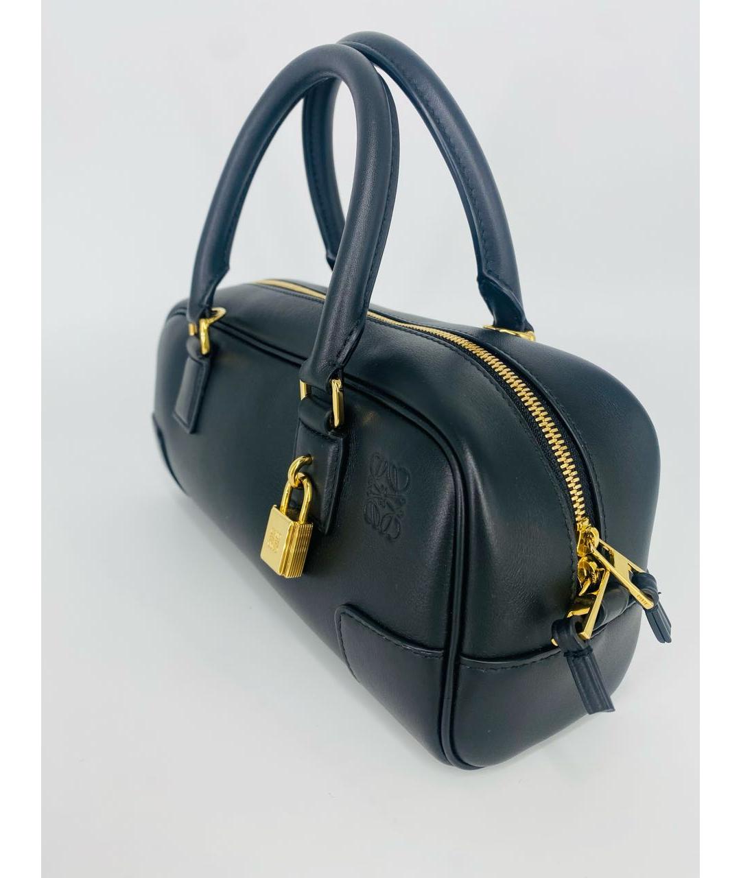 LOEWE Черная кожаная сумка с короткими ручками, фото 3