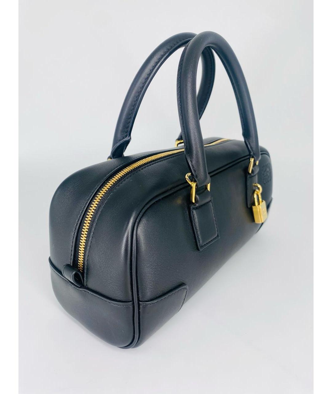 LOEWE Черная кожаная сумка с короткими ручками, фото 4