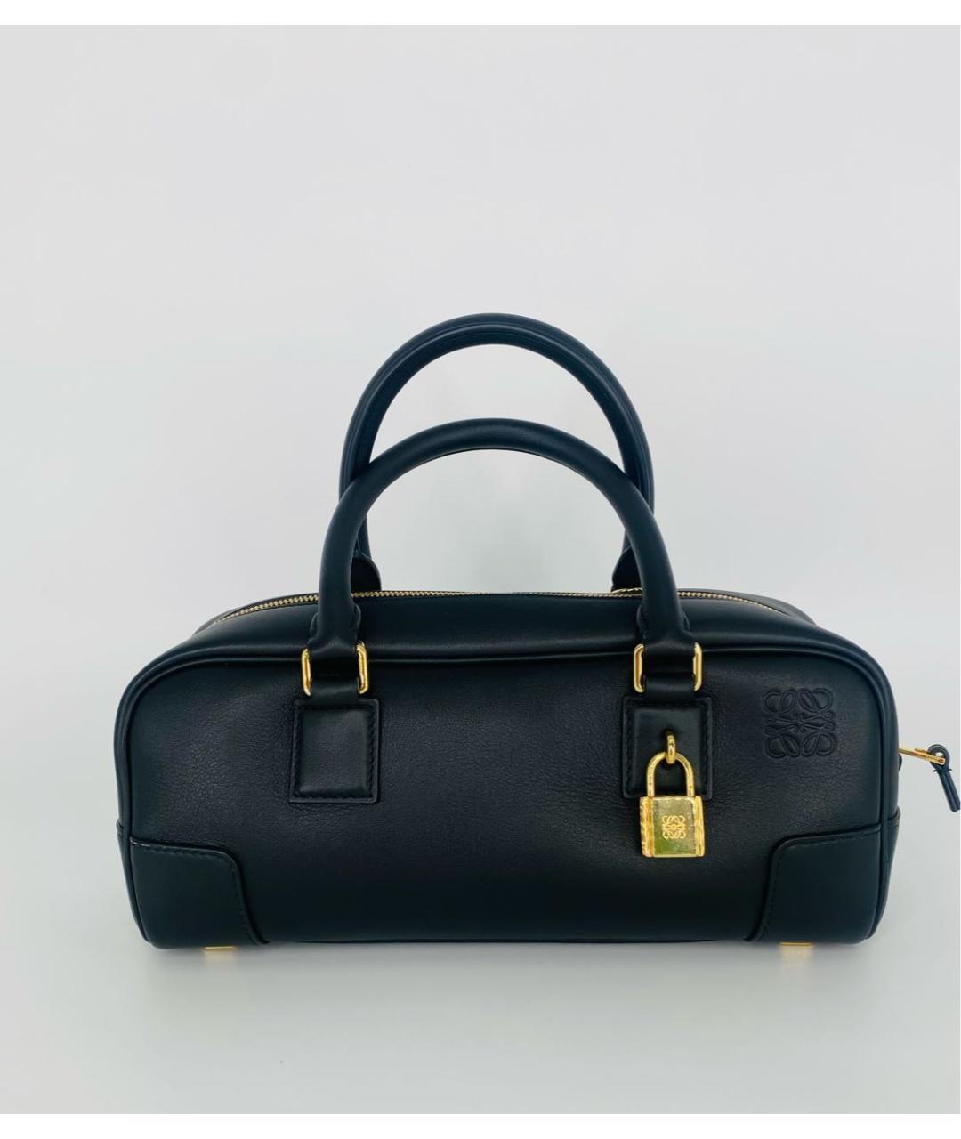 LOEWE Черная кожаная сумка с короткими ручками, фото 9