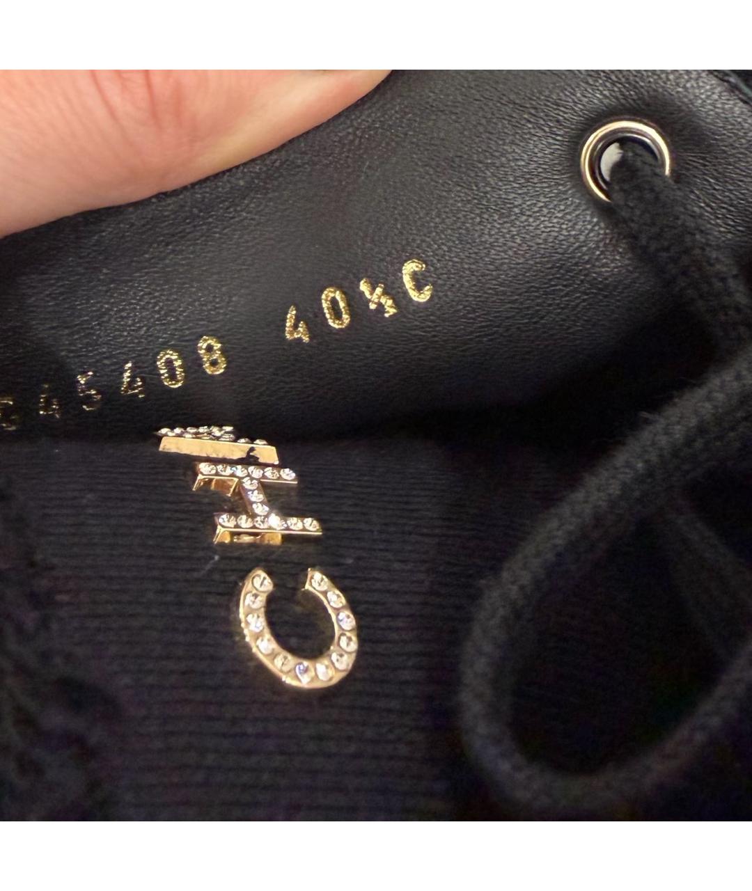 CHANEL Черные текстильные ботинки, фото 4