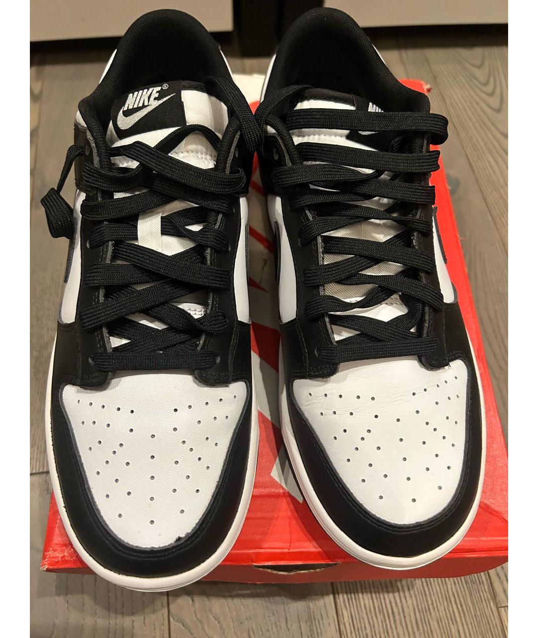 NIKE Черные кожаные низкие кроссовки / кеды, фото 3