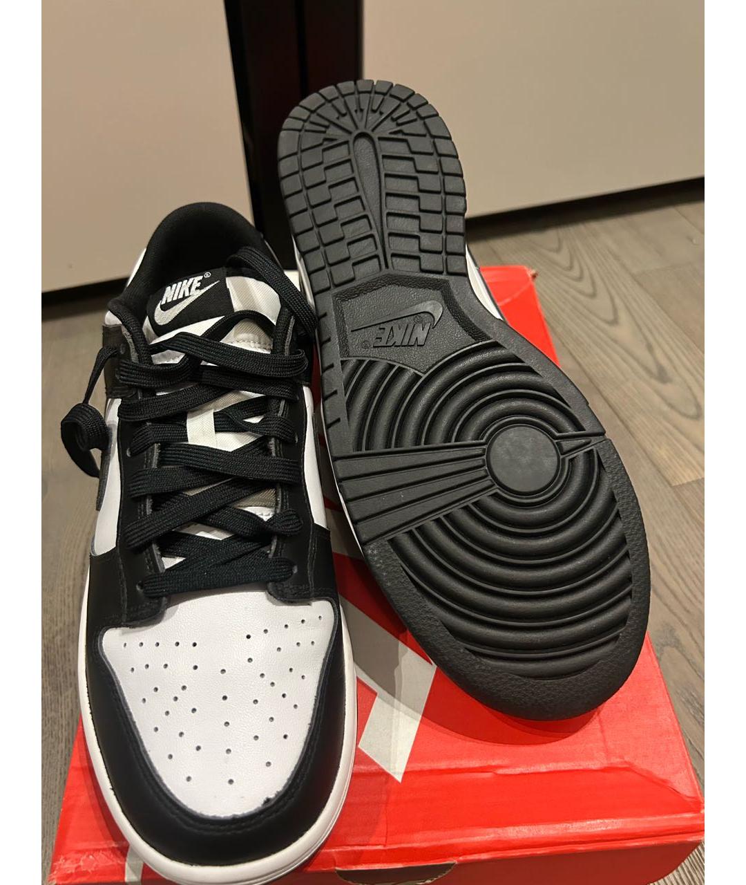 NIKE Черные кожаные низкие кроссовки / кеды, фото 6