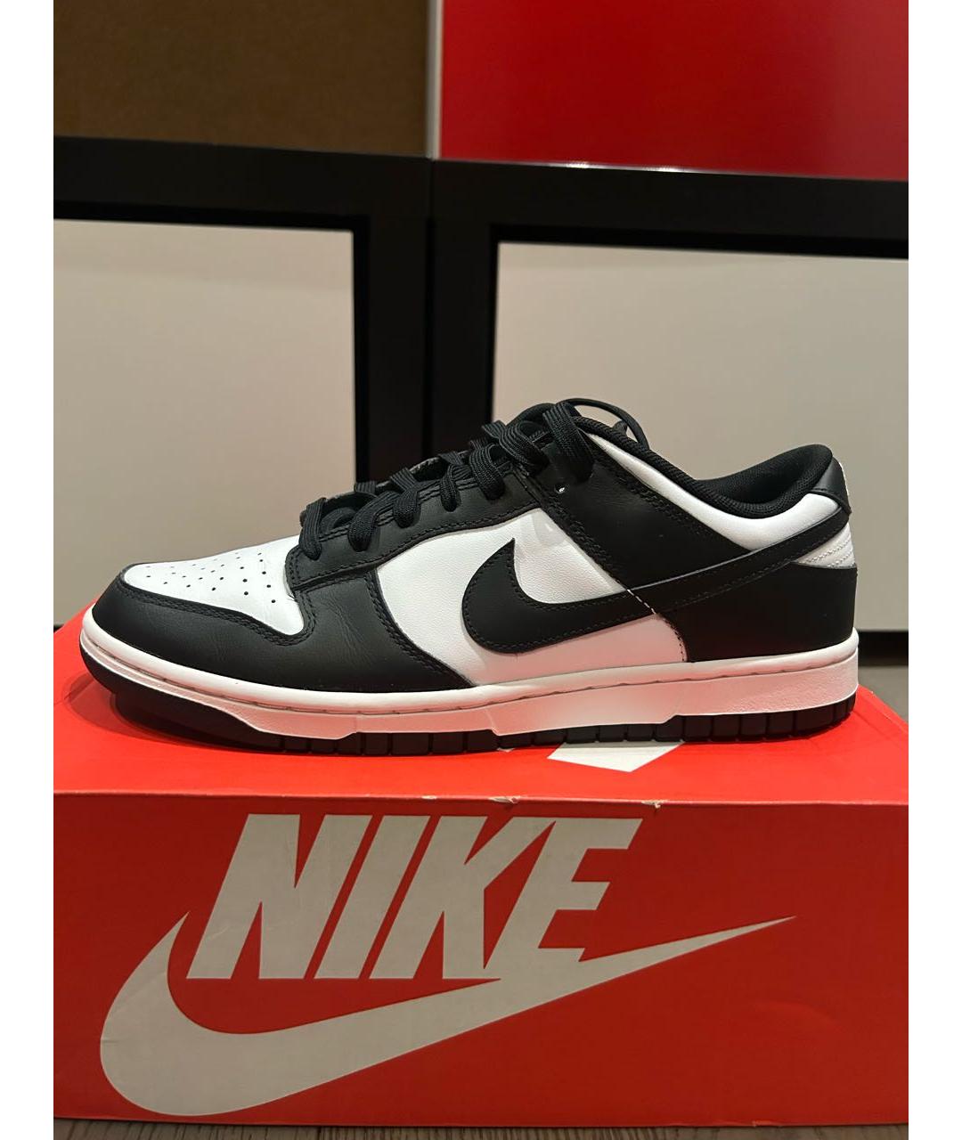 NIKE Черные кожаные низкие кроссовки / кеды, фото 5