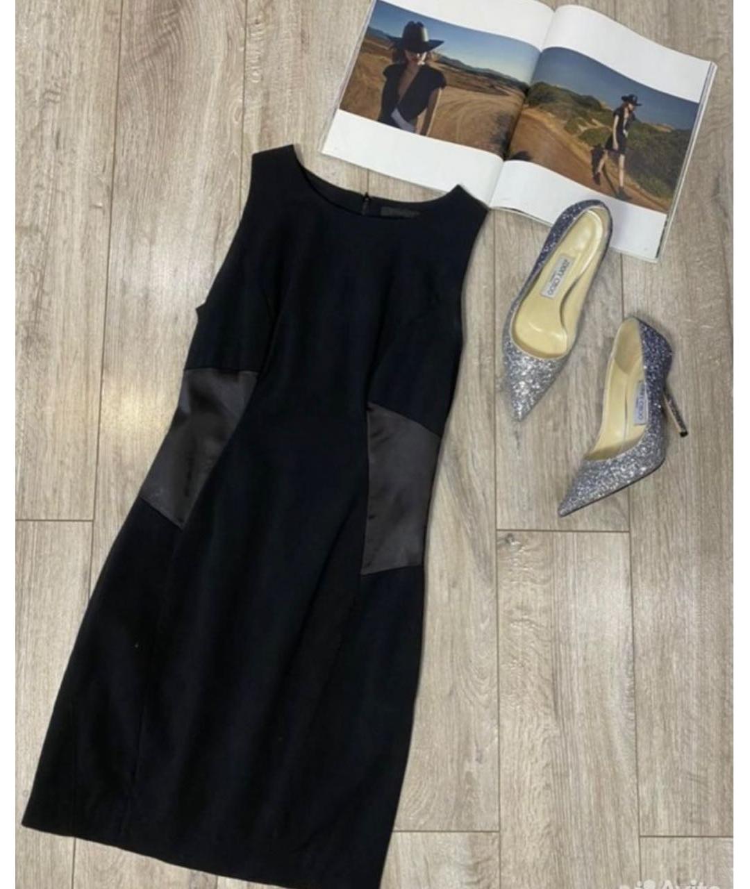 PINKO Черное вискозное повседневное платье, фото 3