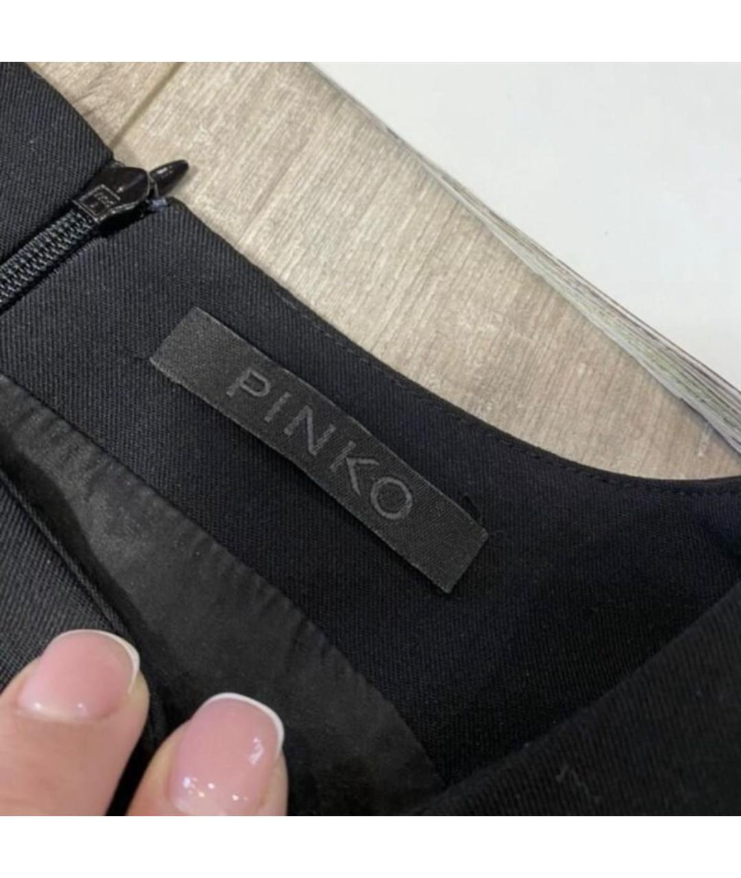 PINKO Черное вискозное повседневное платье, фото 5
