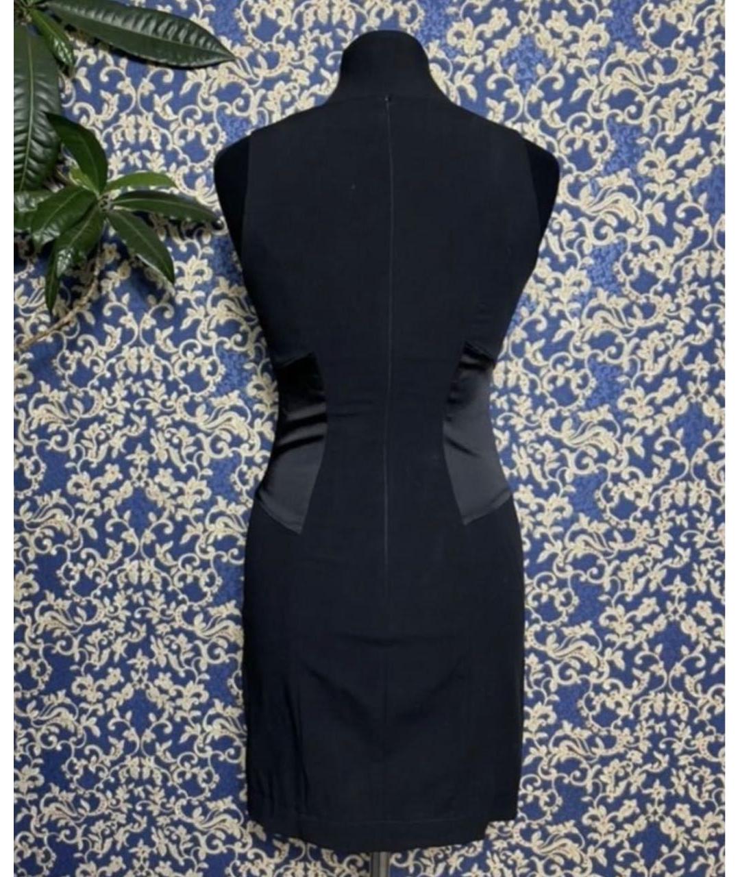 PINKO Черное вискозное повседневное платье, фото 2