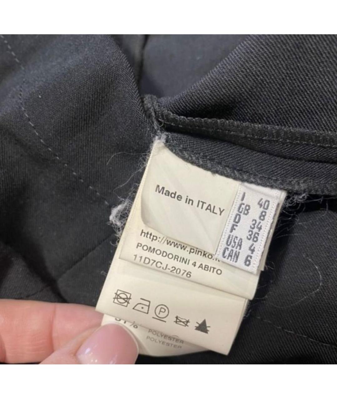 PINKO Черное вискозное повседневное платье, фото 7