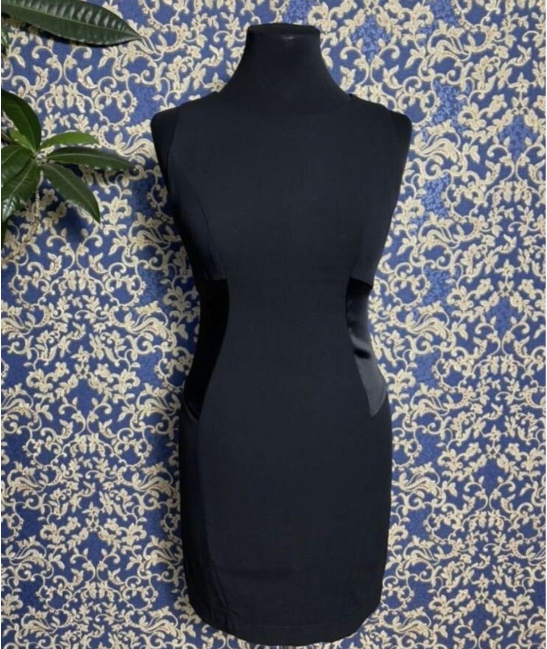 PINKO Черное вискозное повседневное платье, фото 8