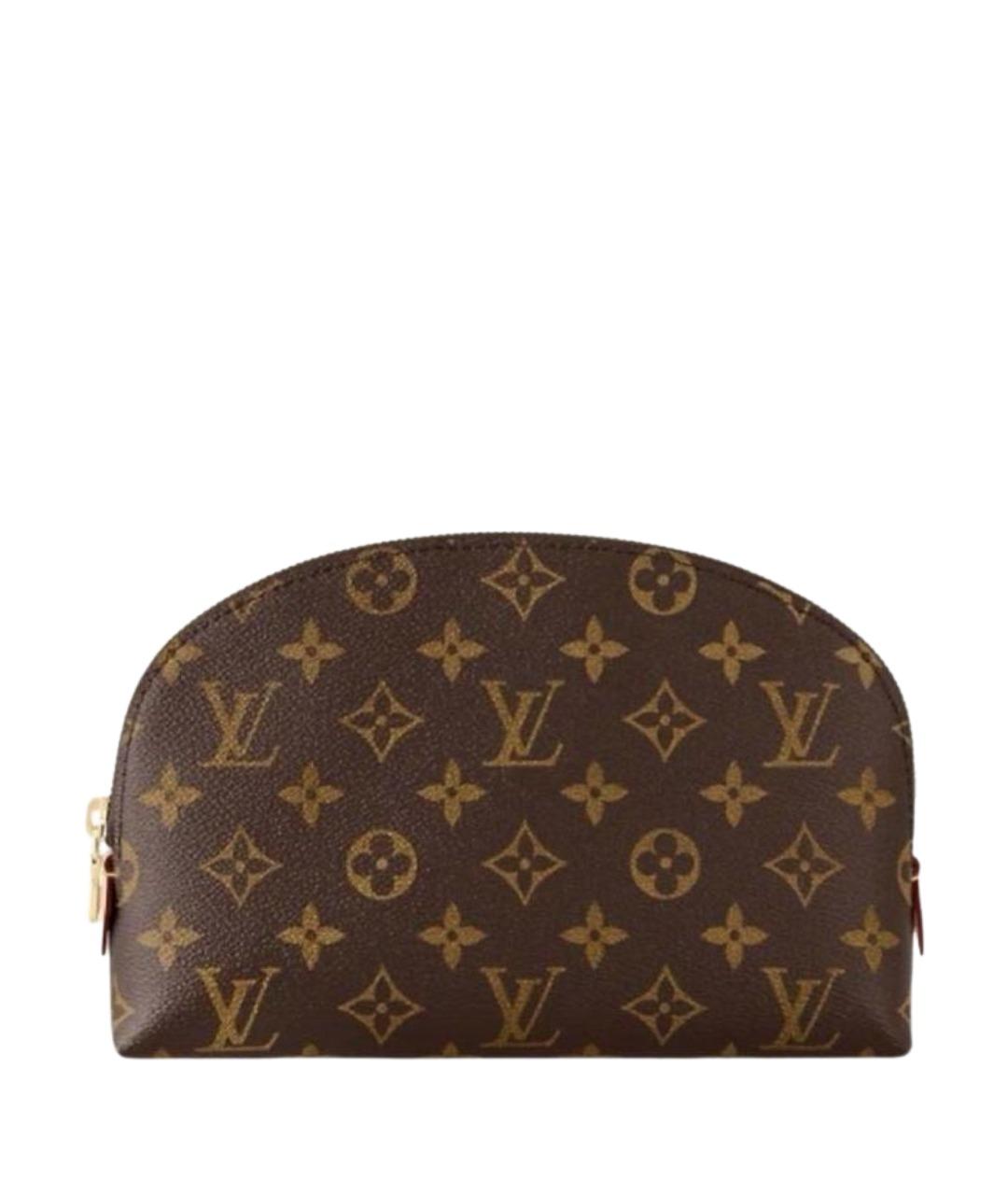 LOUIS VUITTON Коричневая кожаная косметичка, фото 1