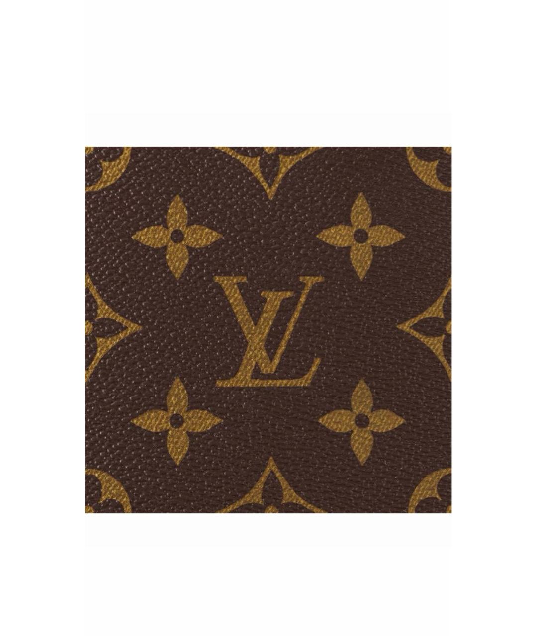 LOUIS VUITTON Коричневая кожаная косметичка, фото 7