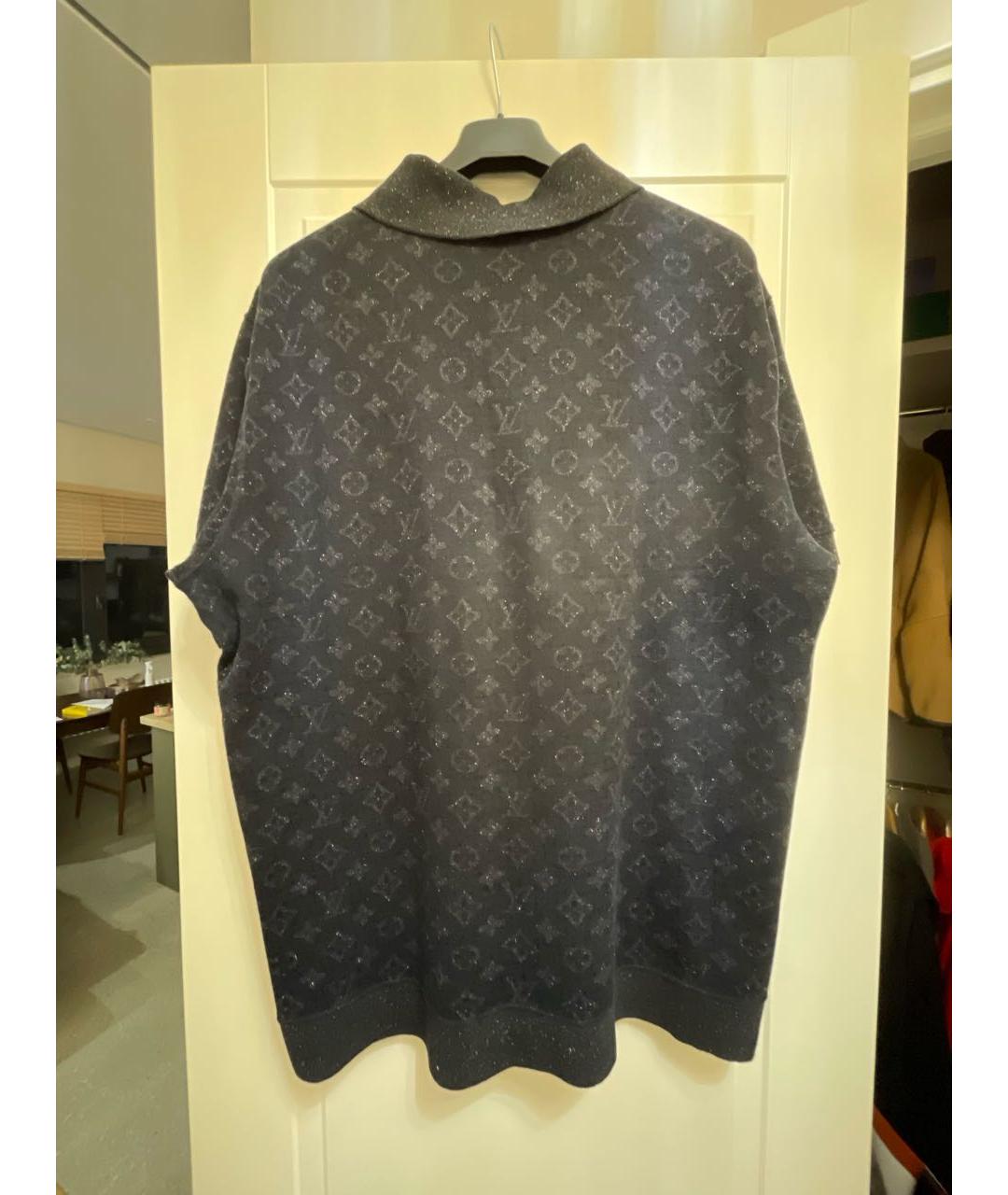 LOUIS VUITTON Темно-синее хлопко-эластановое поло с коротким рукавом, фото 2