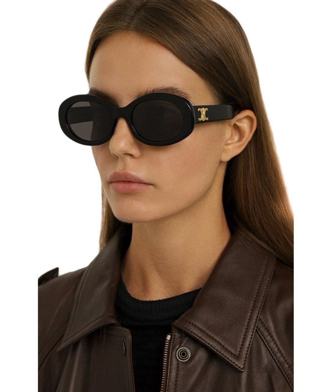 CELINE Черные пластиковые солнцезащитные очки, фото 4