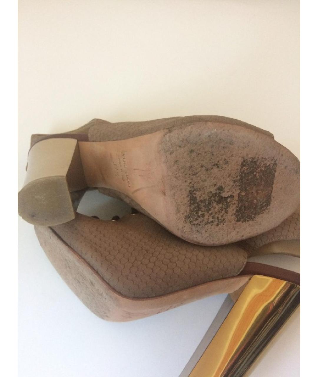 GIUSEPPE ZANOTTI DESIGN Коричневые кожаные босоножки, фото 7