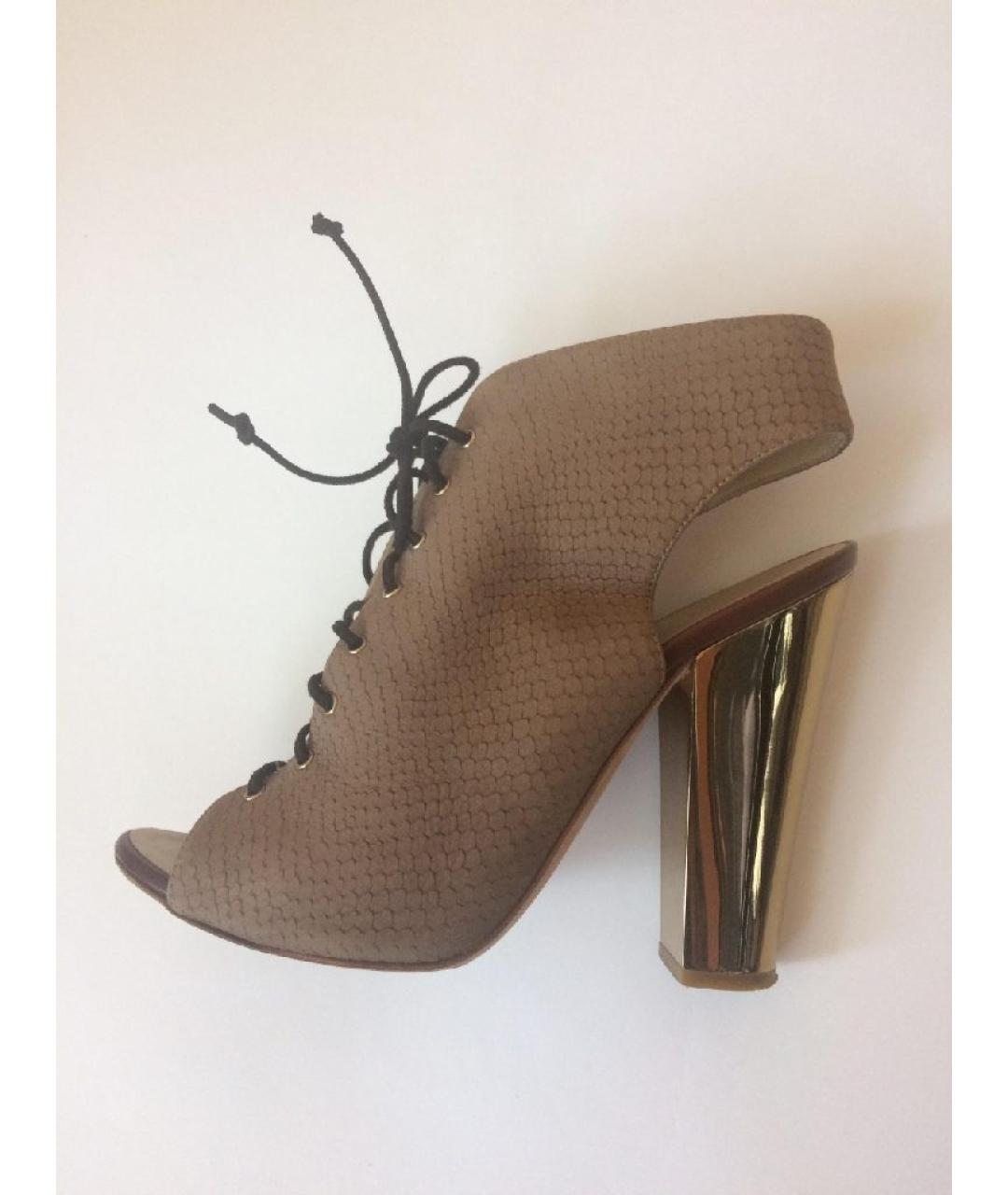 GIUSEPPE ZANOTTI DESIGN Коричневые кожаные босоножки, фото 10