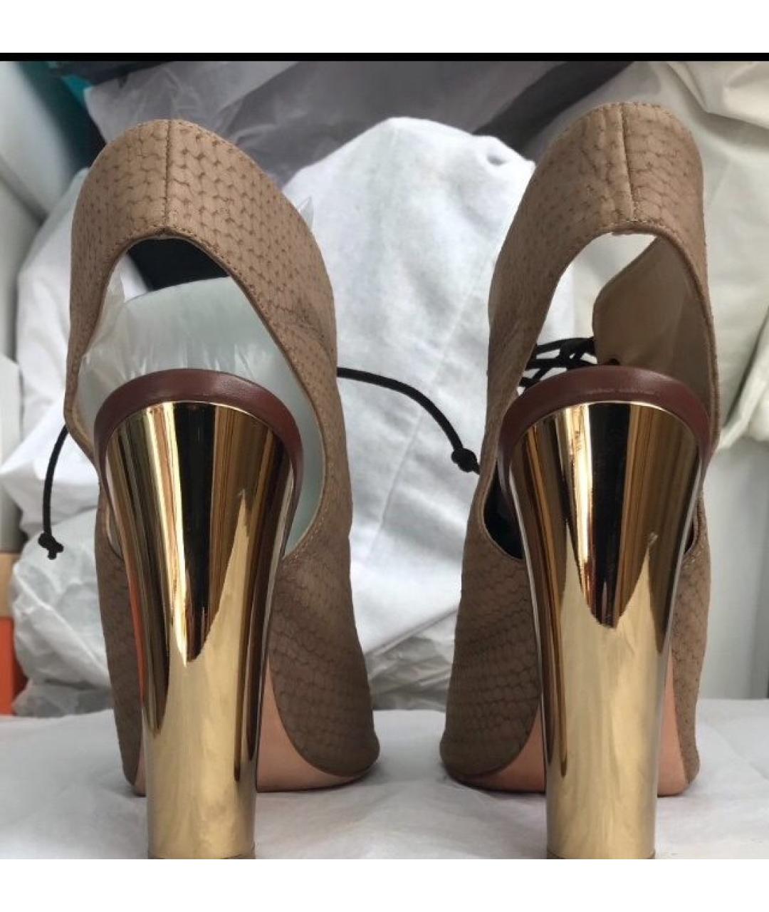 GIUSEPPE ZANOTTI DESIGN Коричневые кожаные босоножки, фото 5