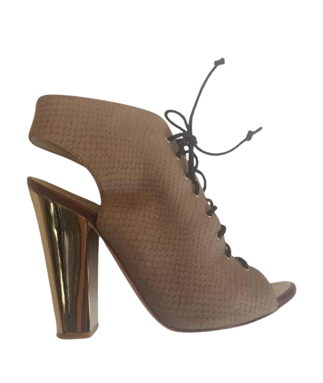 GIUSEPPE ZANOTTI DESIGN Коричневые кожаные босоножки, фото 1