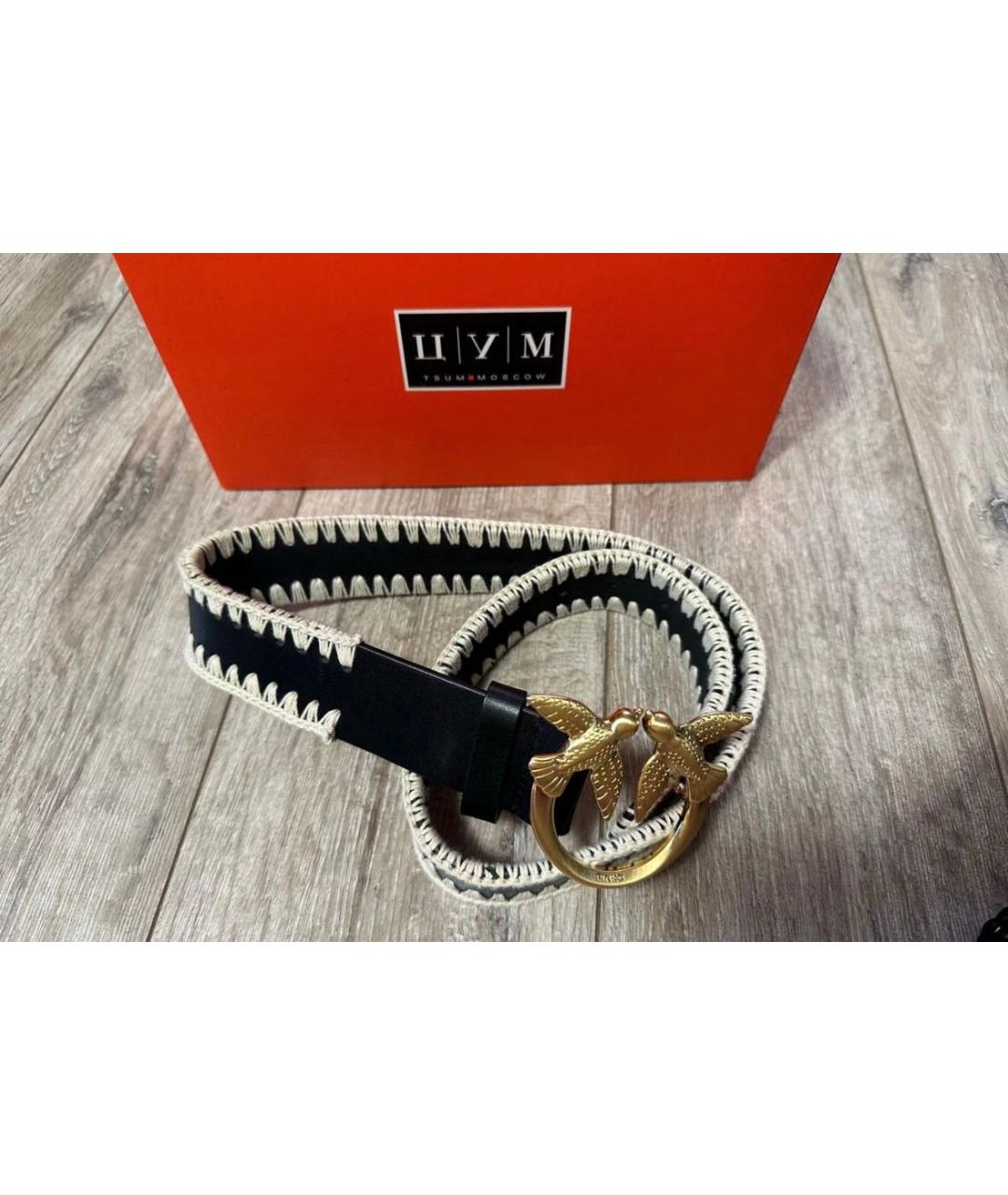 PINKO Черный кожаный ремень, фото 6