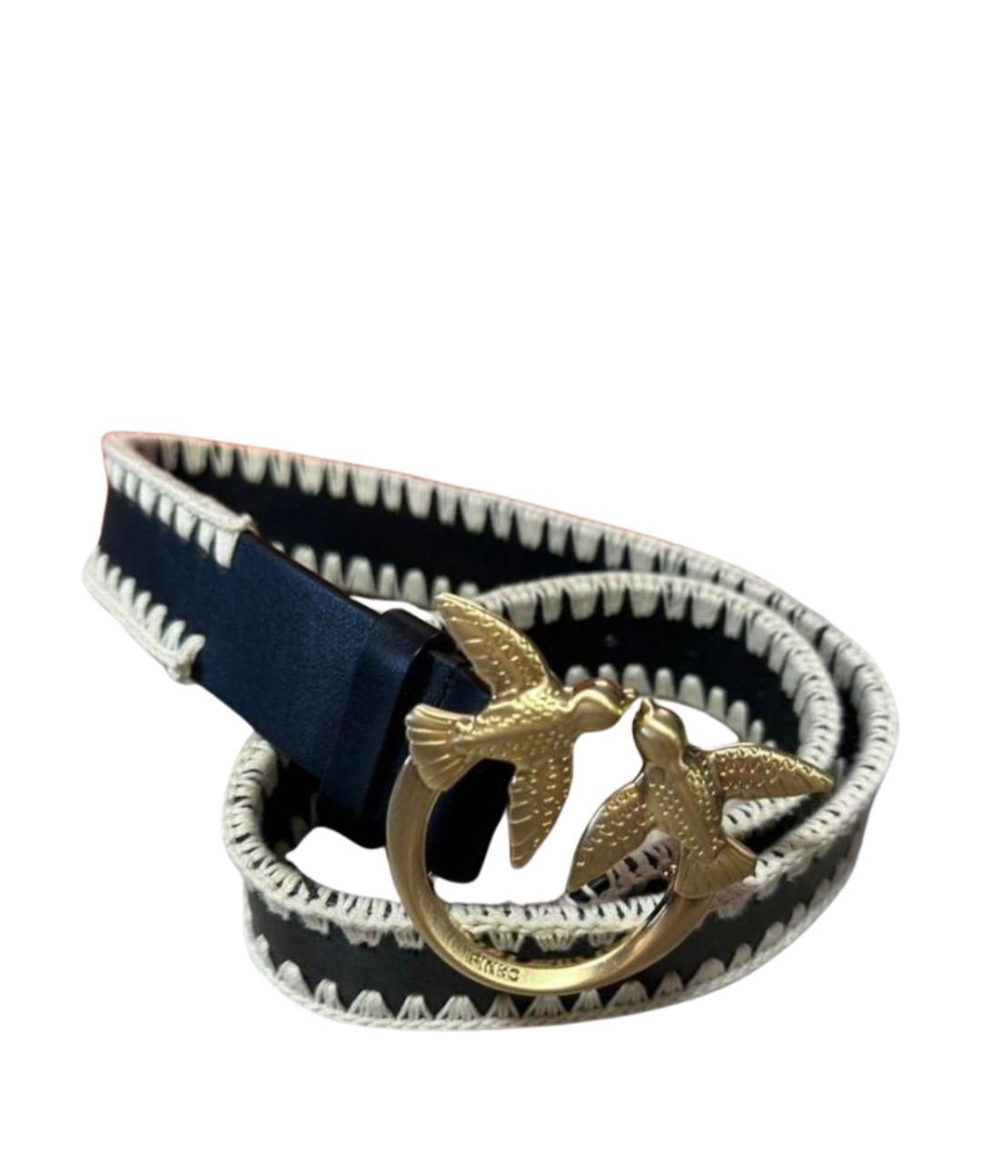 PINKO Черный кожаный ремень, фото 1