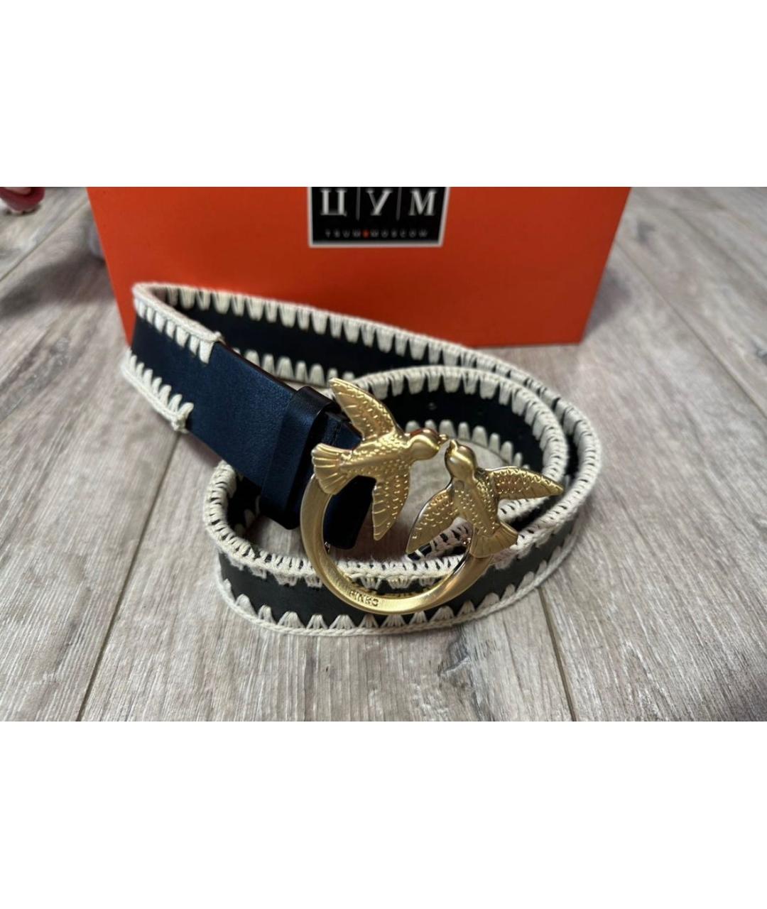 PINKO Черный кожаный ремень, фото 8