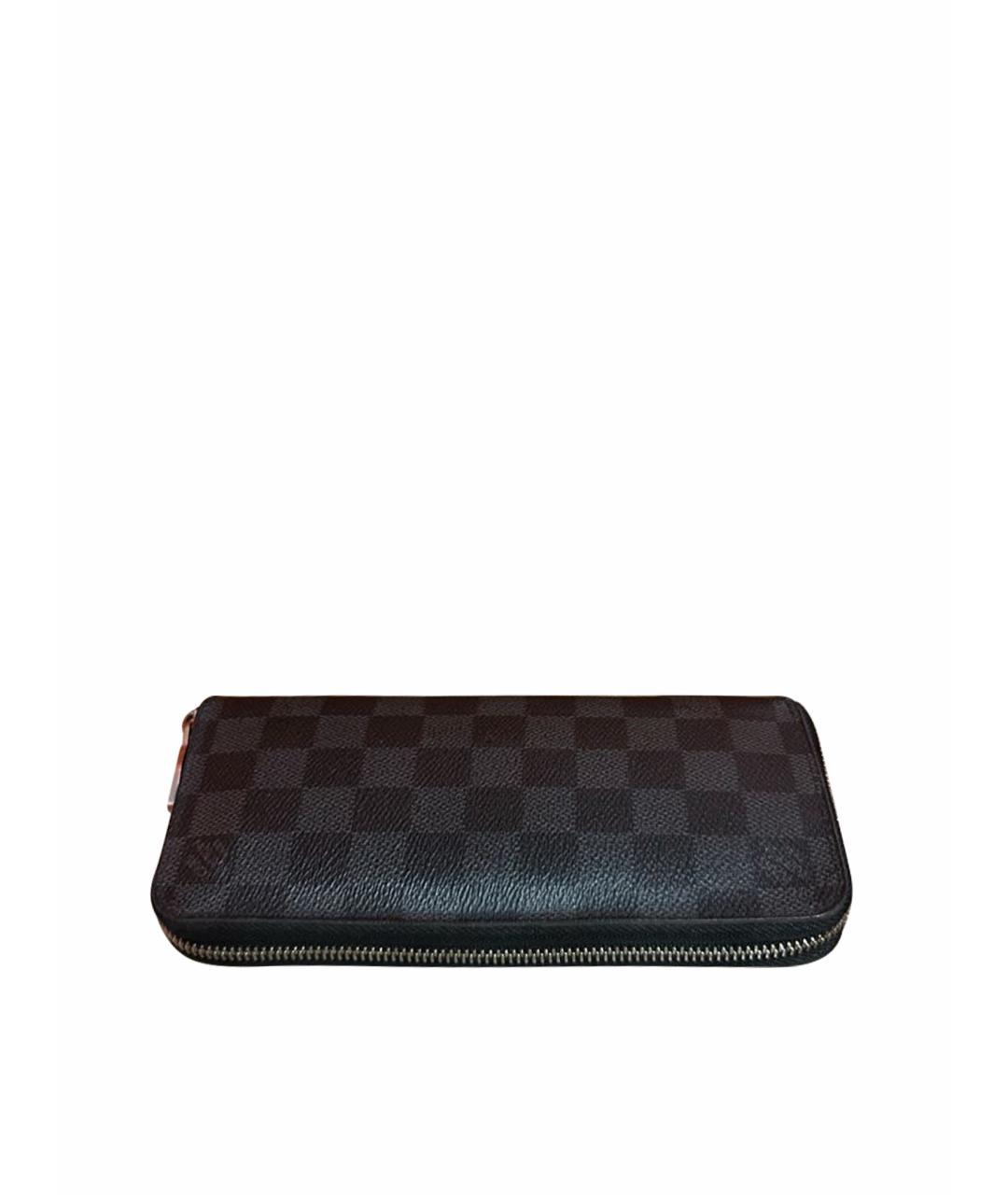 LOUIS VUITTON Антрацитовый кожаный кошелек, фото 1