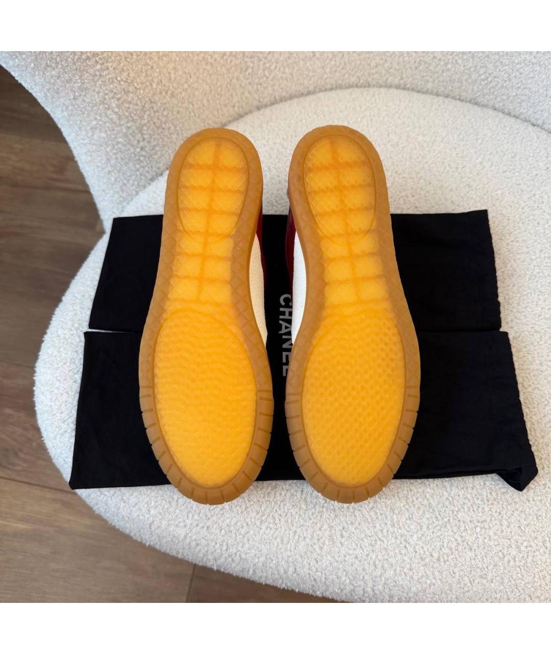 CHANEL Красные кроссовки, фото 5