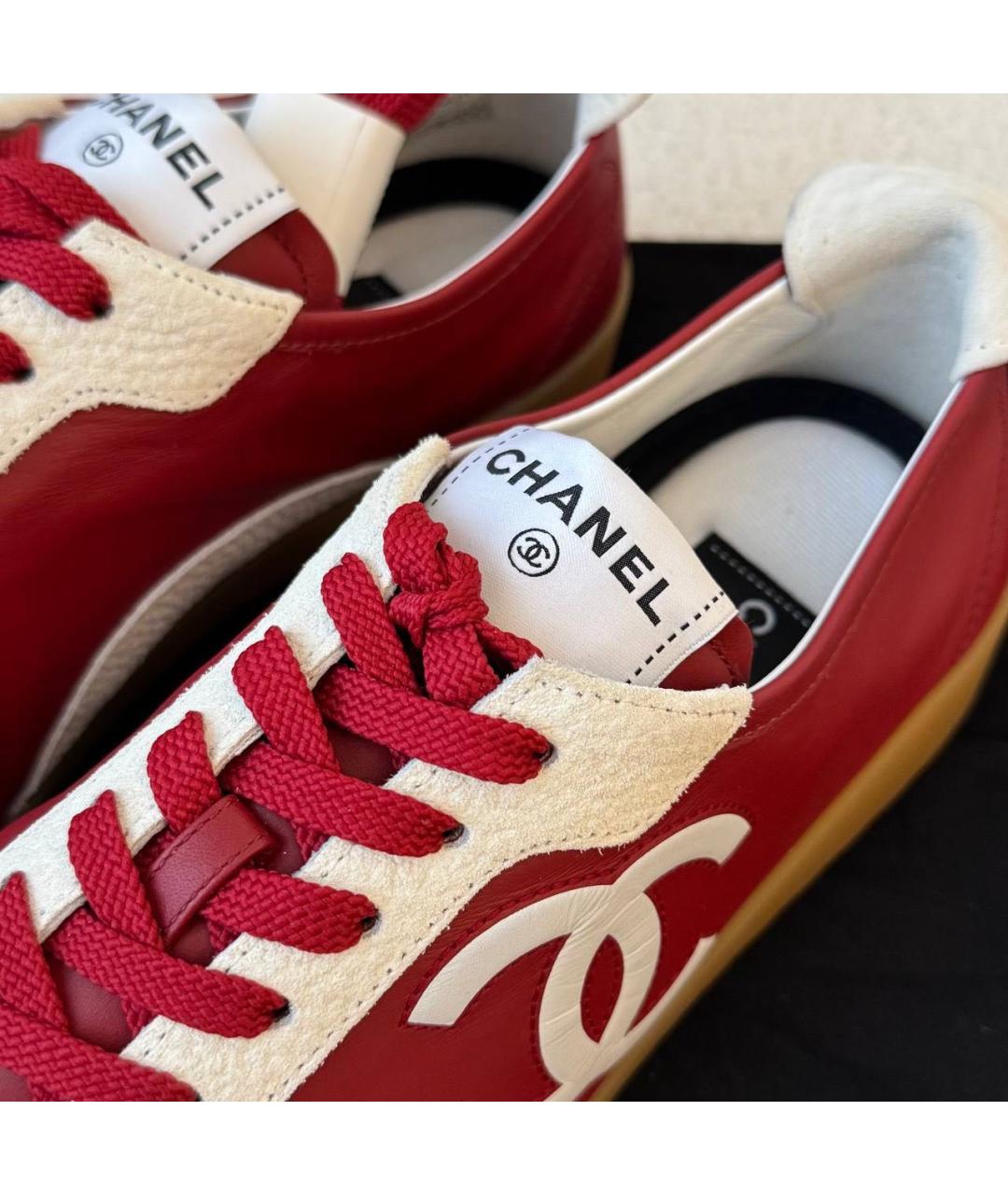 CHANEL Красные кроссовки, фото 4