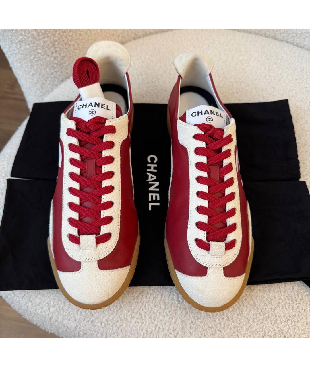 CHANEL Красные кроссовки, фото 3