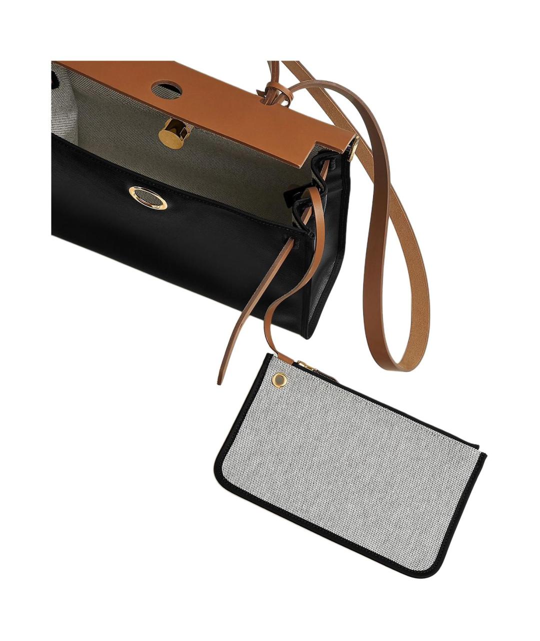 HERMES Черная сумка с короткими ручками, фото 4