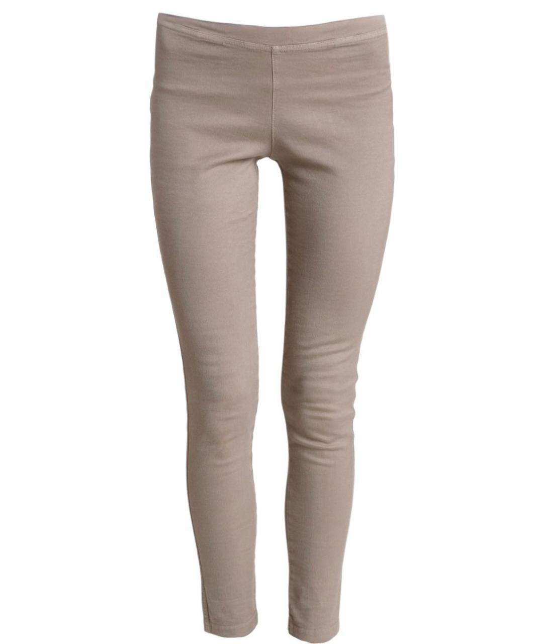 ERMANNO SCERVINO Бежевые хлопко-эластановые леггинсы и велосипедки, фото 9